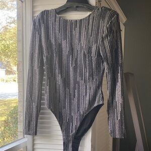 Flying Tomato Metallic Striped Bodysuit